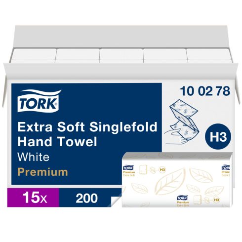 H3 100278 Tork Singlefold Extra Soft  Z hajtogatott kéztörlő papírtörlő