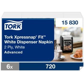   N14 15830 Tork Xpressnap Snack Extra Soft adagolós szalvéta Fehér