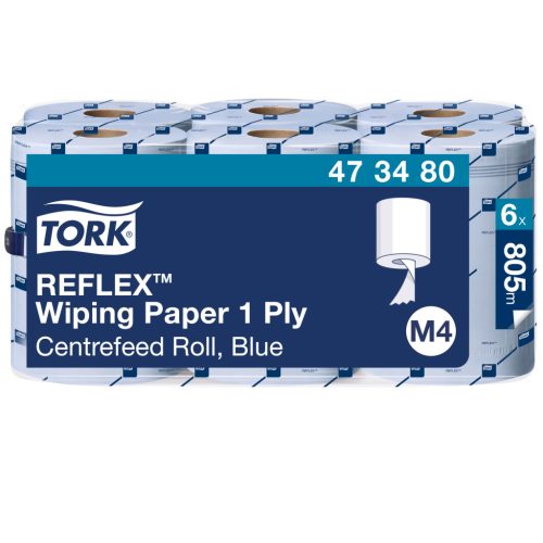M4 473480 Tork Reflex törlőpapír, belsőmagos, kék, 1 rét, 300m (M4)
