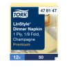 478147 Tork Premium Linstyle Dinner textilhatású szalvéta Pezsgő