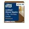 478150 Tork Premium Linstyle Dinner textilhatású szalvéta Kakaó