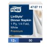 478711 Tork Premium Linstyle Dinner textilhatású szalvéta fehér 