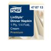 478713 Tork Premium Linstyle Dinner textilhatású szalvéta Krém