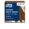 478727 Tork Premium Linstyle Dinner textilhatású szalvéta kakaó