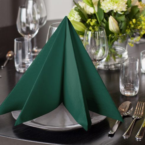 478847 Tork Premium Linstyle Dinner textilhatású szalvéta zöld
