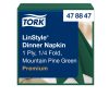 478847 Tork Premium Linstyle Dinner textilhatású szalvéta zöld