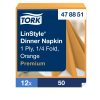 478851 Tork Premium Linstyle Dinner textilhatású szalvéta Narancssárga