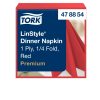 478854 Tork Premium Linstyle Dinner textilhatású szalvéta Piros