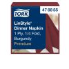 478855 Tork Premium Linstyle Dinner textilhatású szalvéta burgundi