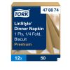 478874 Tork Premium Linstyle Dinner textilhatású szalvéta Keksz
