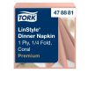 478881 Tork Premium Linstyle Dinner textilhatású szalvéta Korall