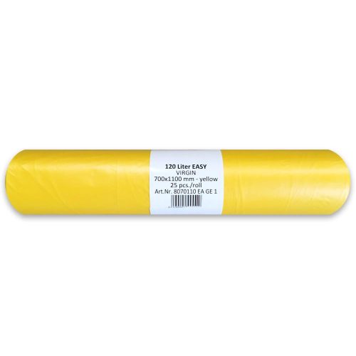 Folistar HNAT Szemeteszsák sárga HDPE 70x110 18mikron 135L 25db/tekercs