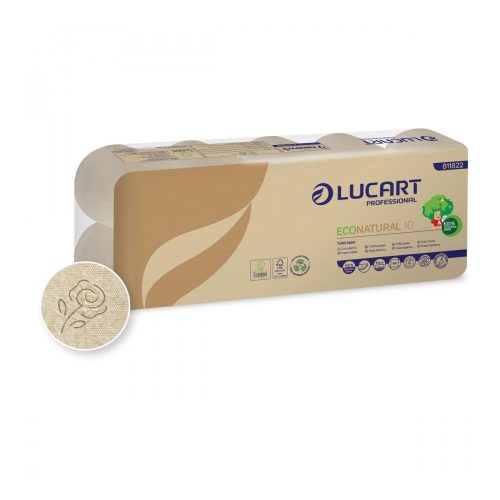 Lucart ECO Natural háztartási toalettpapír 2 rétegű, 180 lapos, 10 tekercses