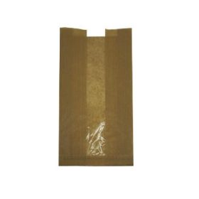   Ablakos papírtasak 100+40x350mm ablak: 80mm, 35gr, barna kraft (nyomatlan)