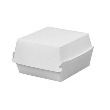 Hamburger papírdoboz, fehér, XL méret, 110 x 110 x 77 mm
