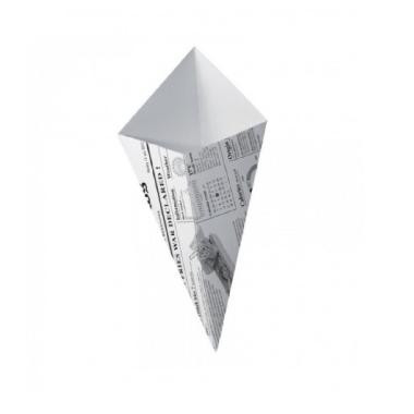 Burgonyás háromszög doboz - Újság arculatú - 250 ml 160 x 130 mm papír