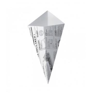 Burgonyás háromszög doboz - Újság arculatú - 430 ml 195 x 160 mm papír