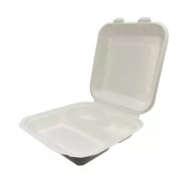   begreen cukornád menübox, 3 osztott, natúr, 221×203×65 mm