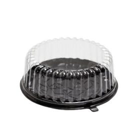   APET Tortadoboz kerek víztiszta tető Ø240mm x80mm 25DXN03 (H:100) nem címkézett