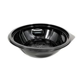   Salátás tál, fekete PET Ø140mm M:45mm 400ml (tető: C00490)