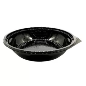   Salátás tál, fekete PET Ø190mm M:45mm 800ml (tető: C00504)