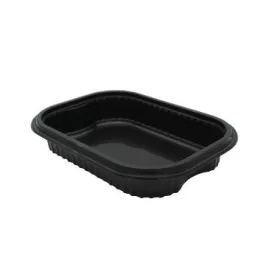   KIÁRUSÍTÁS Ovális 800ml-es fekete bordás alj 123949 (tető: 22000016)