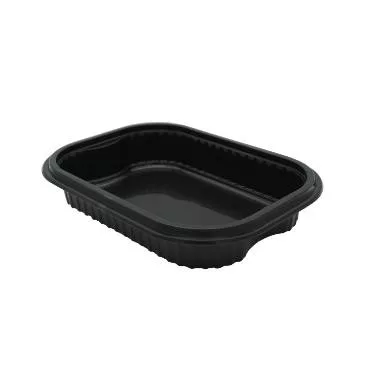 KIÁRUSÍTÁS Ovális 800ml-es fekete bordás alj 123949 (tető: 22000016)
