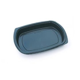   Grand Chef ovális tálca 1 részes PP fekete 255x185x35mm CV80M