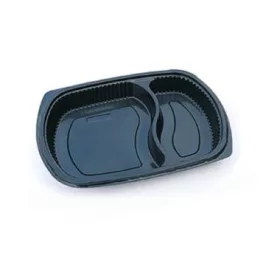   Grand Chef ovális tálca 2 részes PP fekete 255x185x35 mm CV80B