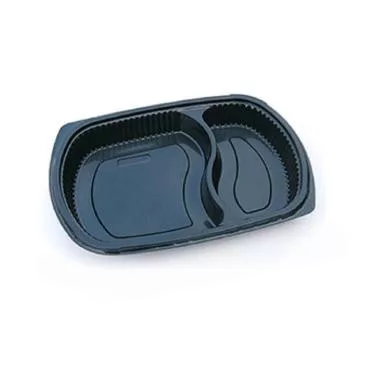 Grand Chef ovális tálca 2 részes PP fekete 255x185x35 mm CV80B