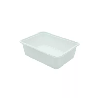 Szögletes alj 750 ml PP fehér standard (Coveris) 134105 (tető: 22200014)