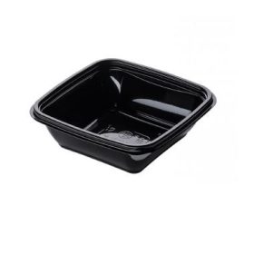   Dishy szögletes tál PET fekete 125x125x38mm 250ml (tető: 22200100)
