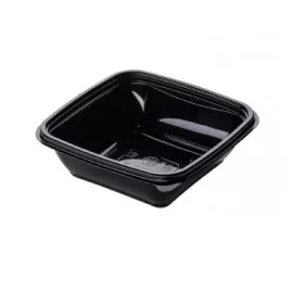   KIÁRUSÍTÁS Dishy szögletes tál PET fekete 125x125x38mm 250ml (tető: 22200100)