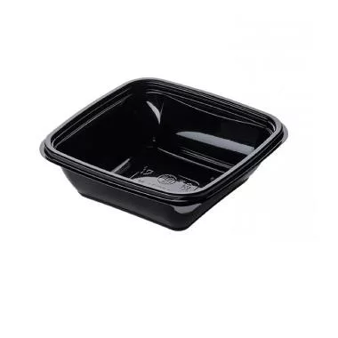 KIÁRUSÍTÁS Dishy szögletes tál PET fekete 125x125x38mm 250ml (tető: 22200100)