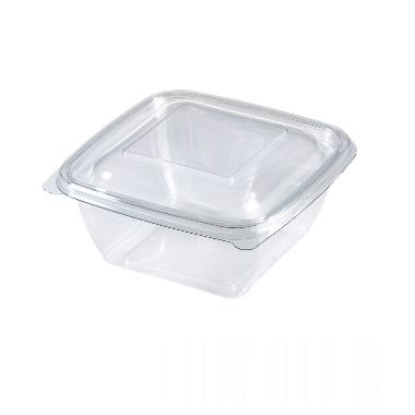 Dishy szögletes tál PET víztiszta 125x125x52mm 375ml