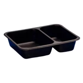   Mozaik tálka PP 2 részes fekete 700+600ml 227x178x50mm (D-9500C)