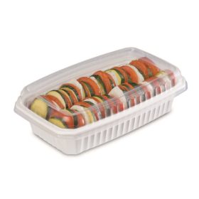   PP Gastropack fehér edény, 325x265x70mm, 4200ml, GN1/2L70B /tető: COV2/