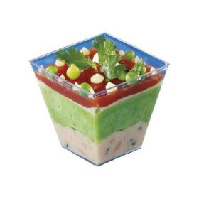   PS Moulipack szögletes víztiszta desszertes kehely, 69x69x65mm, 200ml