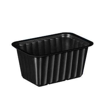 PP szögletes fekete hegeszthető edény 137x96x49mm 375ml (tető: CVTP500)