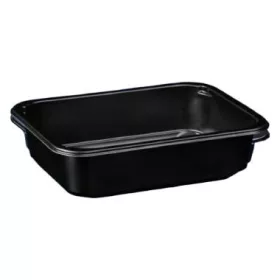   Fóliázható gasztro tálca PP fekete 187x137x18mm 350 ml (GuillinPL) (tető:W2/601)