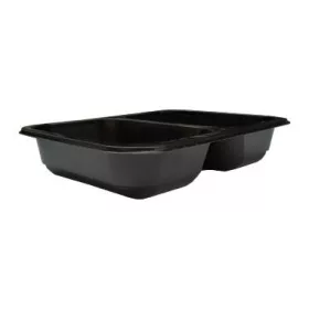   Fóliázható gasztro tálca 2részes PP fekete 187x137x36mm 500ml GuillinPL (W2/601)