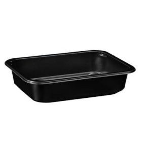   Fóliázható gasztro tálca PP fekete 187x137x36mm 650ml (GuillinPL) (tető:W2/601)