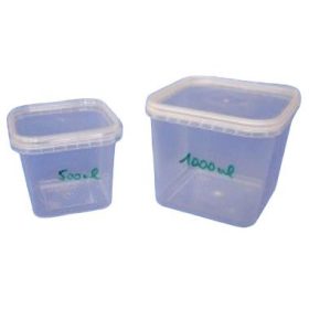   Dézsmazáras szögletes tálka 1000 ml PP víztiszta - 190x125 mm