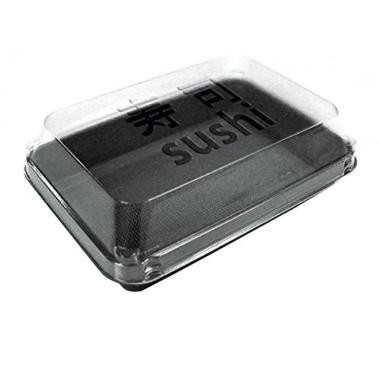 Duni 144209 Sushibox, fekete/átlátszó, PS, 1885x135x54mm, 500ml