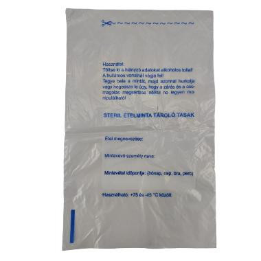 Steril polietilén (LDPE) ételminta tasak, 225x350x0,03mm