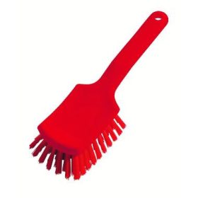   Haug 0821 nyeles kézi súrolókefe, piros, PBT erős szőrrel