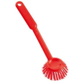   Haug FC1581 mos.kefe kerek fejjel PBT Ø0,35mm piros erős szőr, PP,255xØ70x60mm