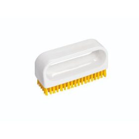   Haug 7124 körömkefe PS fehér fogantyúval, sárga nejlon sörtével, 9 cm