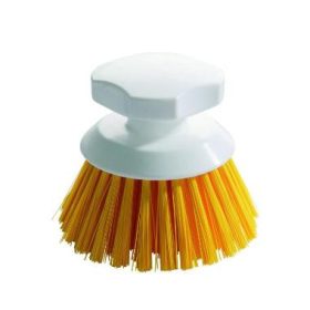   Haug 87434 gombkefe, PBT sárga kemény szőrrel, PP, fehér, 90 x Ø 120mm