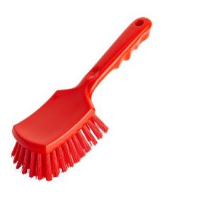   Haug FC88201 kefe rövid nyéllel, piros, erős sörte, PP/PBT, 0.5mm, 260x72x35mm